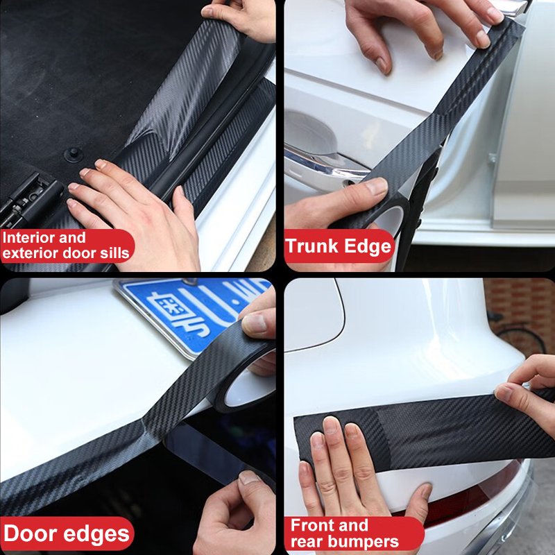 Nano Carbon Fiber Car Sticker Paste Protector Strip DIY Automotive Protective Film Auto Door Sill Side Mirror Anti Scratch Tape - Image 2